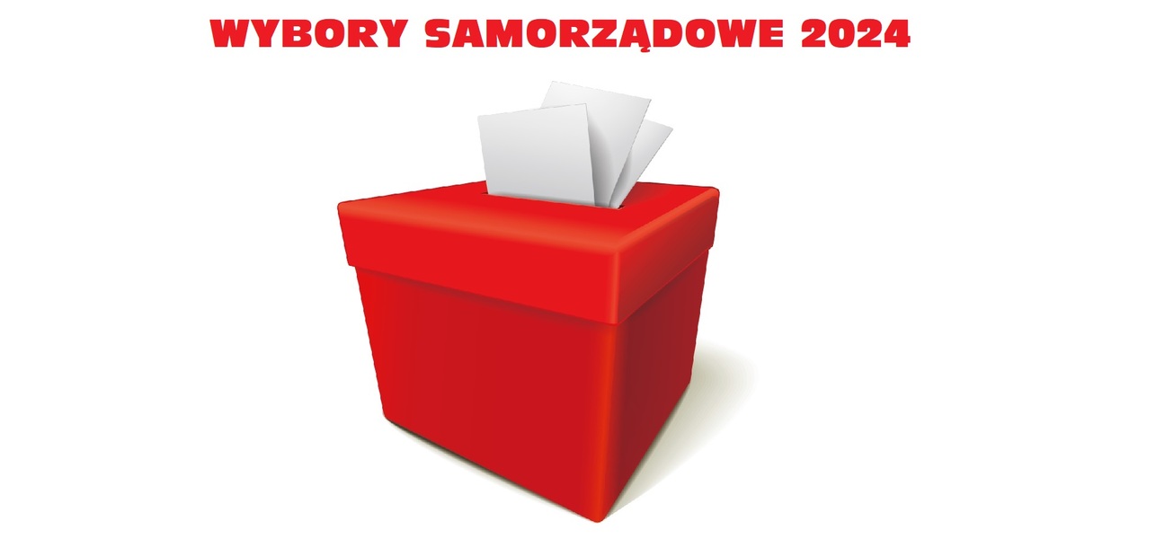 obraz z urną do głosowania i napisem wybory samorządowe 2024